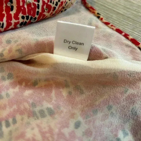 Parker Women's 100% Silk Cross Back Tank Top Animal Print Bling Pink Tan Small - Picture 8 of 10